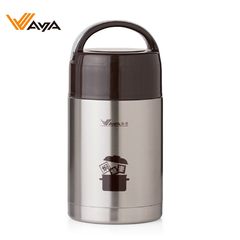 Huaya stainless steel box vacuum sealed beaker pot stew stew Lunchbox Lunch Box HM-1000 porridge lunch box Black handle 750ML