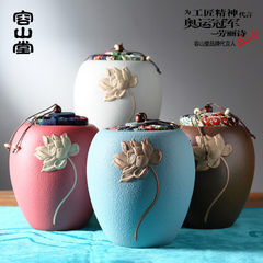 Let the tea pot size Church Hill ceramic seal seal pot lotus Black Tea Pu'er Tea storage tank tea pot Ceramic tea pot - Dongcang Qinglian