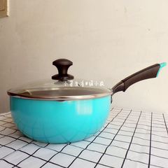28cm frying pan, non stick cooker, electromagnetic oven, gas cooker, non stick pan, no smoke, flat bottom domestic frying pan 28cm sea blue reverse flow pan + lid
