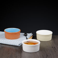 Foreign trade of ceramic tableware oven baking mold ceramic cup jelly cup soufflee round baking bowl mousse cup white