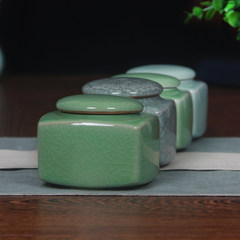 Shipping of Longquan celadon high-grade ceramic tea boutique tea tea packaging tea pot sealed powder tank Ge punch'ong (opening line)