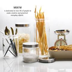 Transparent vacuum glass sealed cans: kitchen food storage tank Tea Coffee Canister storage bottle moisture 1.25L