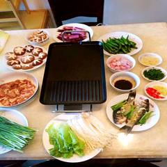 Panic buying! Braised Korean electric barbecue stove, Korean non barbecue barbecue machine, non stick barbecue pot, iron burning black
