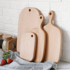 The whole wood chopping board of Japanese beech wood chopping block bread plate plate plate baking fruit pizza kitchen supplies Small handle