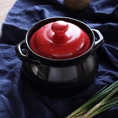 Casserole soup and porridge health size color traditional household ceramic pot porridge pot Guonai Han high temperature belt cover 2.2L orange