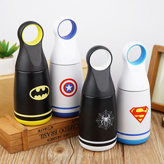 Korean cartoon Mug female student portable stainless steel vacuum thermos cup cold water cup men's creative white