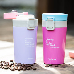 Coffee thermos cup, lady portable cup, student cup cup, Korean creative stainless steel vacuum cup C