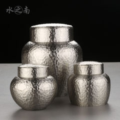 Tin tins, tin cans, tin cans, Malaysia tea sets, big and small metal cans Large round bottom altar type