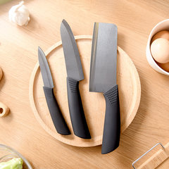 Star ceramic cutter sets kitchen three sets of cleaver kitchen knife, peeling fruit knife, a full set of kitchen utensils White three piece belt tool holder (Lan Hua)