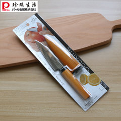Japanese pearl living high quality stainless steel sharp C-6730 natural wooden safety belt fruit knife authentic