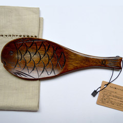Japanese carp shaped rice spoon spoon Steamed Rice nonstick spoon wooden shovel shovel Steamed Rice Dafan fanpiao B oval head