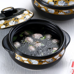 High temperature ceramic pot casserole stew kitchen pot stew pot casserole soup porridge pot small ceramic pot package mail Trumpet (capacity 1.25L)
