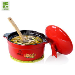 High temperature ceramic casserole soup kitchen, large capacity pot cooking utensils cooker porridge / soup pot Warm pot 3.5L- orange