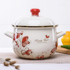 Korean porcelain enamel pot stew thickened noodles cooker pot pot export general Love LAN Flowers sway 24 centimeters