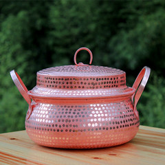 Thick copper cooker handmade pure copper copper pot pot Yunnan copper plate potato rice cooker pot really stuffy Navy Blue