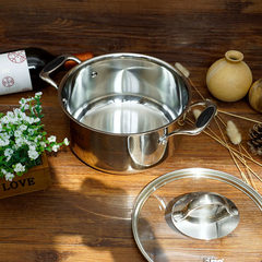 20cm stainless steel pot molded glass cover 304 stainless steel pot stew thickened 18/10