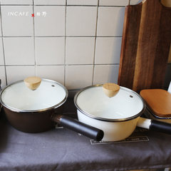 INCAFE | [] new edible enamel pot water pot handle thick enamel pot exported to Japan White 400ml