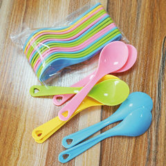 Color thickening disposable plastic spoon, dessert spoon pudding, jelly yogurt spoon cake, lovely mixed color 15