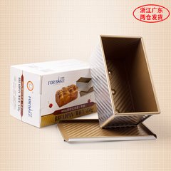 The method of baking baking mold off 450g golden nonstick toast cassette cover FB20031 corrugated