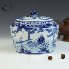 Your blue and white tea and down GUI Jingdezhen pure handmade ceramic tea pot sealed storage tank