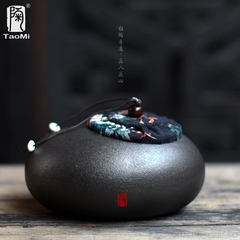 Tao Michan wind black tea black tea pot small creative small tea warehouse sealed ceramic tea pot Small stone tea pot - dome