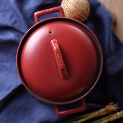 Ceramic casserole stew pot pot red Korean Japanese health household fire resistant porridge soup pot Low 3.2L (thickening)