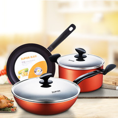 SUPOR cookware set combination non stick no smoke frying pan three electromagnetic stove gas cooker general T1127TE General purpose of induction cooker / gas