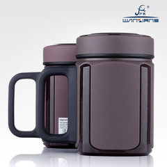 Vientiane purple sand insulation Cup authentic man Yixing tea making office cup with filter top grade purple sand inner container tea cup Round dark purple 350ml