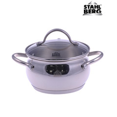 Germany STAHLBERG304 stainless steel pot boiling stew stew pot without coating pot 16-20cm Bright white [simple packaging] -340ML