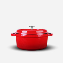 Thick cast iron enamel pot 24cm classic round pot pot household kitchen cooker stew pot Blue enamel pot