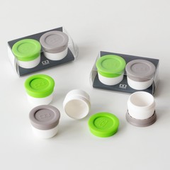 France Monbento authorized genuine cup sauce seasoning box box sealed canister Grey Green Portable nuts Green + grey