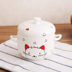 Shunxiang ceramics home Japanese creative ceramics bird's nest stew pot soup pot soup pot cover across the water cup steaming cup 4.5 inch little cat stew 11100131