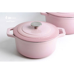 East habitat DONGXI gradient double color pink 20cm white enamel cast iron pot hot pot stew pot stew 21cm pink iron pot