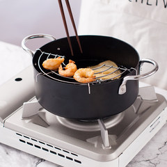 Japanese fried tempura pot containing small household fryer oil filter frame Hot pot pot gas cooker general 16cm Mini fryer (red handle)