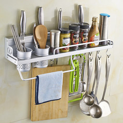 Kitchen rack, wall hanging kitchen and toilet articles, aluminum alloy tool holder hook, kitchen hanger, hardware pendant, multi function Space aluminum 40cm single cup turret