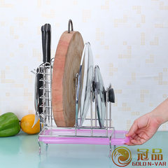 Stainless steel pot rack rack cutter block kitchen shelf with a water tray board frame kitchen storage rack white