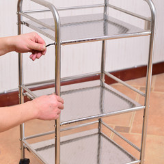 Kitchen shelf floor microwave oven stainless steel oven rack rack kitchen storage storage rack Hot pot dish Baking paint 32*50*100 four layer