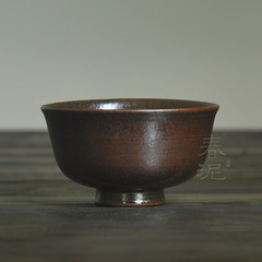 Jingdezhen handmade ceramic tableware bowl bowl soup Japanese tea food Chunni pottery Round bowl (brown)
