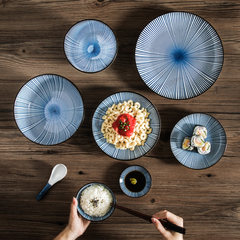 Ceramic tableware tray dish dish salad pelvis under glaze round plate Western-style food flavoring dish dish Japanese ring -4.5 inch rice bowl