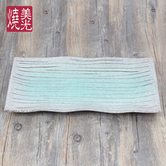 Large 16 inch rectangular ceramic flat Japanese Seafood sashimi fish plate special dish dish oyster cutlery tray