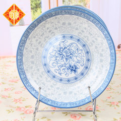 Glazed fuguiyuan tableware 7 inch deep dish plate ceramic disc rice soup Single package