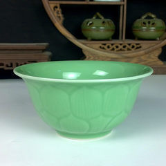 Longquan celadon bowl bowl creative ceramic tableware tableware deep bowl of instant noodles bowl of soup bowl 6.5 inch lotus bowl