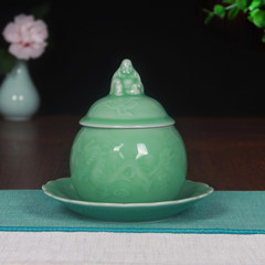 Longquan celadon ceramic pot stew stew soup cup nest Mini snow clam stew pot stew small special offer White 400ml