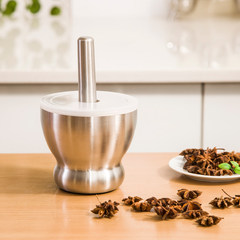 A stainless steel tank DAPAI house garlic pounder baby grinder crush cup bowl kitchen gadget mortar blue