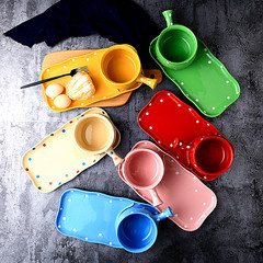 Creative breakfast bowl with bowls of Cereal Bowls, ceramic instant noodles bowls, Japanese rice bowls, dessert dishes, afternoon tea sets If you need to change the bowl, the color is different from the tray, please leave a message!