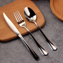 Thickening knife and fork spoon three pieces, Family steak knife and fork two sets, European style creative stainless steel Western food tableware A01 main knife + main fork