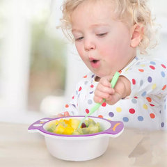 Food for children, food for children, eating bowls, lovely owls, cartoon boxes, plastic bowls Violet