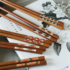 Japanese logs, chopsticks, environmental protection chopsticks, natural wood, solid wood, household utensils, 1 pairs 02 styles and a pair