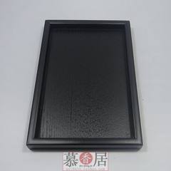 Hot European black rectangular wood cup tray simple wood tray creative fruit plate plate Black, 39 cm long, 30 cm wide