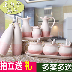 Ceramic seasoning cans of European seasoning box bottle condiment pot bottle box the eleven suit to move the kitchen supplies 15 pieces of coffee florets